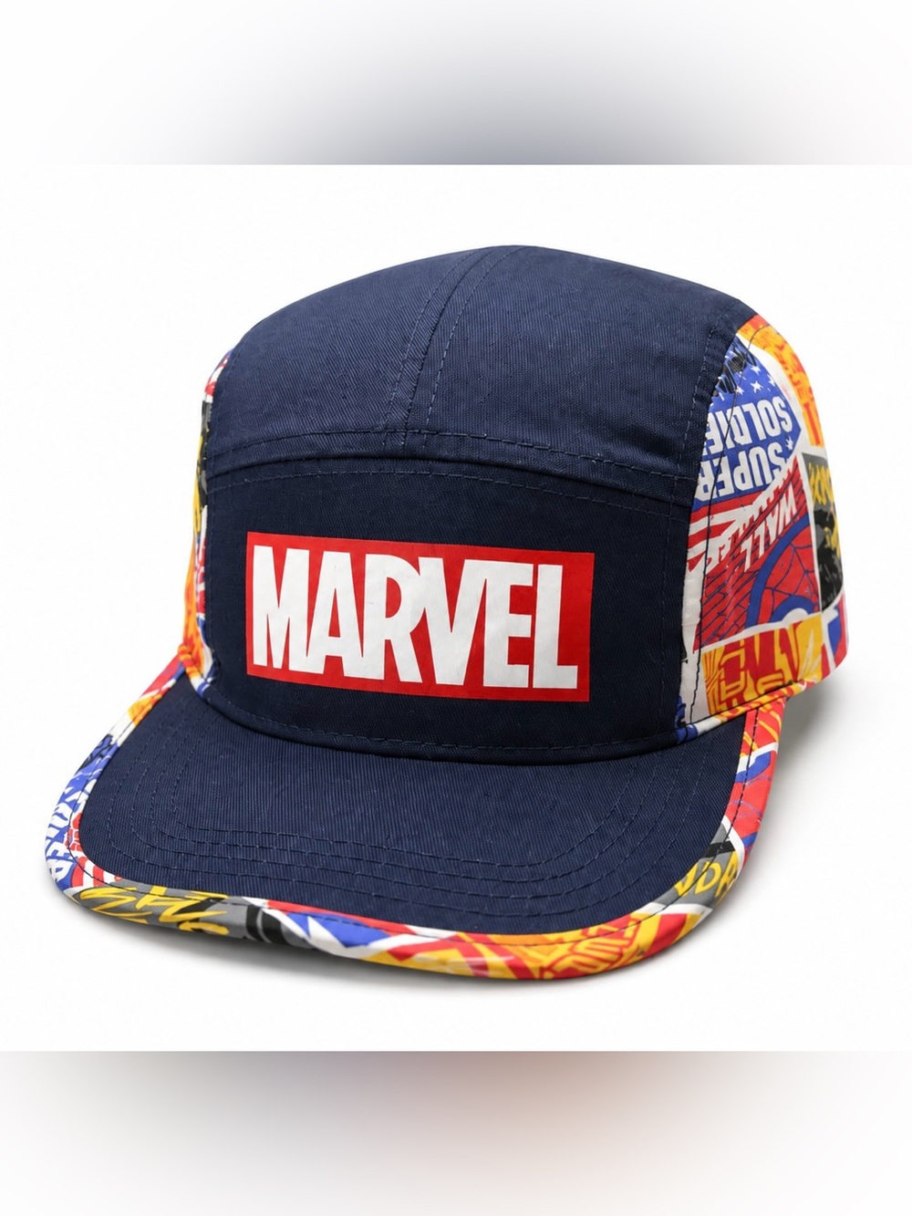 Marvel Superhero Comic Print 5 Panel Snapback Hat Spider-Man Wakanda One Si